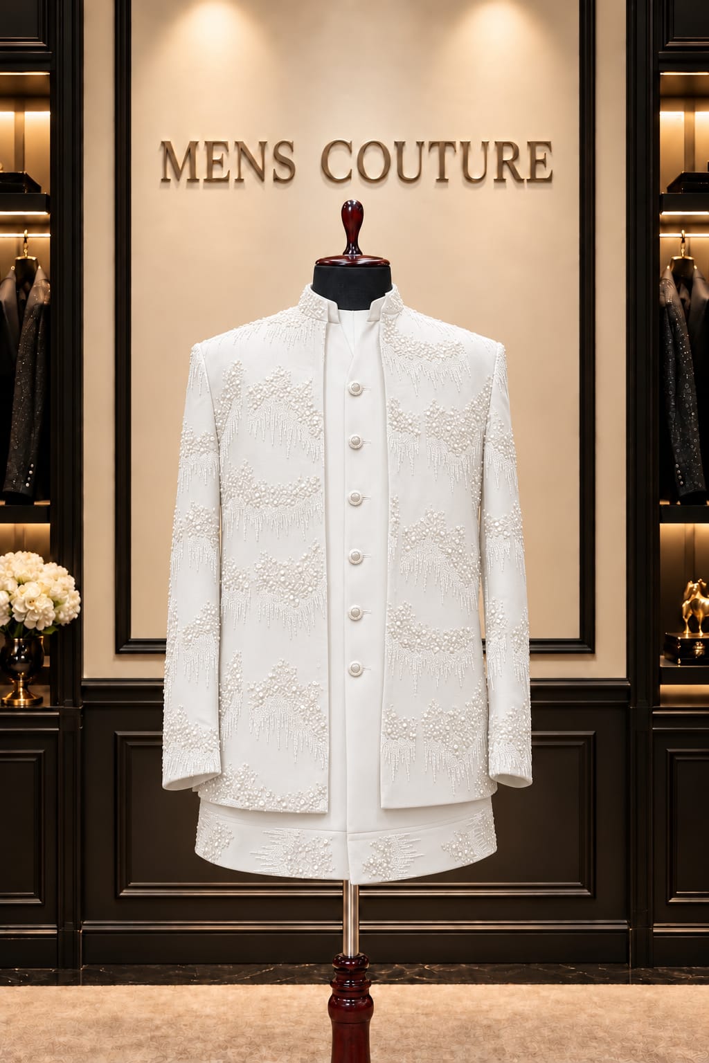 Regal Embellished Double-Layer Indo-Western Set
