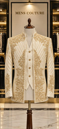 Royal Embroidered Indo-Western Jacket with Inner Waistcoat